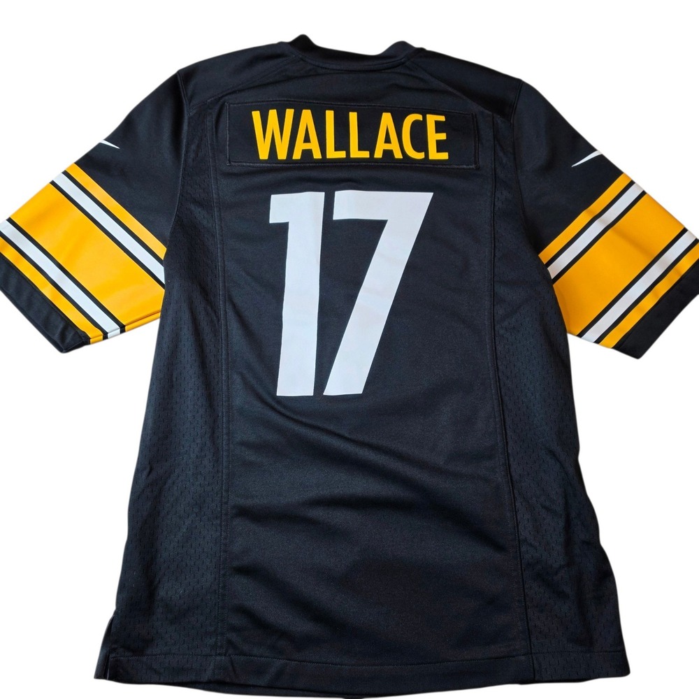 Nike Pittsburgh Steelers Mike Wallace 17 NFL Jersey Mens Small Black Yellow